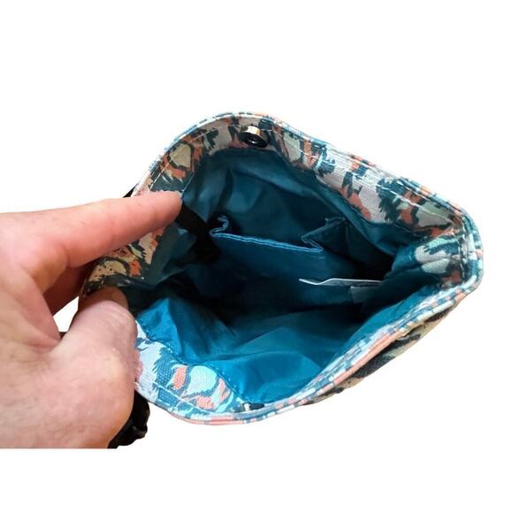 Kavu Shoulder crossbody purse. Teal rope handle. multi color ikat print!gorgeous - Picture 5 of 11